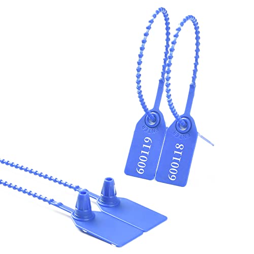 Tamper Seal Nummerierte Sicherheitsetiketten, selbstsicherndes Einweg-Versandetikett mit LKW-Siegel(Dark Blue,500PCS) von djgkENVQ