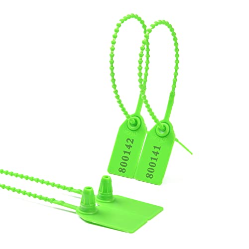 Tamper Seal Nummerierte Sicherheitsetiketten, selbstsicherndes Einweg-Versandetikett mit LKW-Siegel(Green,100PCS) von djgkENVQ
