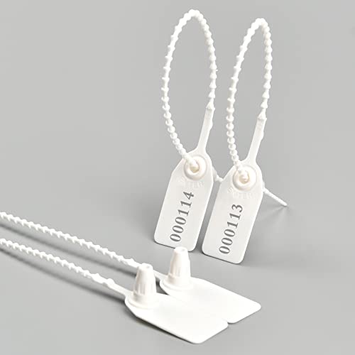 Tamper Seal Nummerierte Sicherheitsetiketten, selbstsicherndes Einweg-Versandetikett mit LKW-Siegel(White,500PCS) von djgkENVQ