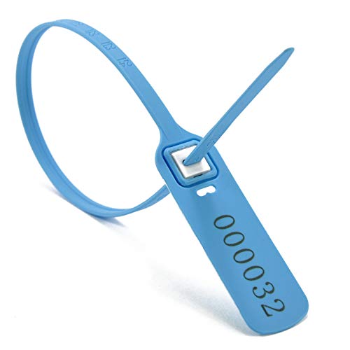 Tamper Seal Rechteckige Pull Tite-Siegel mit Clipverschluss mit Metalleinsatz, Sicherheitssiegel for den Versand(Light Blue,100pcs) von djgkENVQ