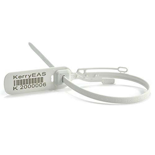 Tamper Seal Weiße Kunststoffsiegel, Kabelbinder, manipulationssichere Etiketten, abreißbare Versandbänder(500 PCS) von djgkENVQ