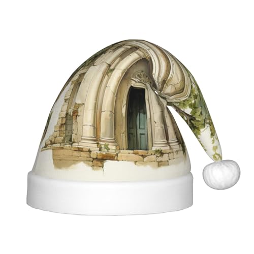 dkkuvt Antikes Gebäude mit römischem Olivenzweig und griechischem Druck, festlicher Spaß, Unisex, Weihnachtsmütze, für die meisten Weihnachtsfeiern, Urlaubsbedarf, Weihnachtsmützen dkkuvt Antikes Gebäude mit römischem Olivenzweig und griechischem Druck, festlicher Spaß, Unisex, Weihnachtsmütze, für die meisten Weihnachtsfeiern, Urlaubsbedarf, Weihnachtsmützen von dkkuvt