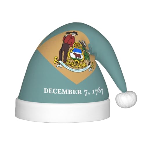 dkkuvt Flagge von Delaware Druck, festlich, lustig, Unisex, Weihnachtsmütze, für die meisten Weihnachtsfeiern, Urlaubsbedarf, Weihnachtsmützen dkkuvt Flagge von Delaware Druck, festlich, lustig, Unisex, Weihnachtsmütze, für die meisten Weihnachtsfeiern, Urlaubsbedarf, Weihnachtsmützen von dkkuvt