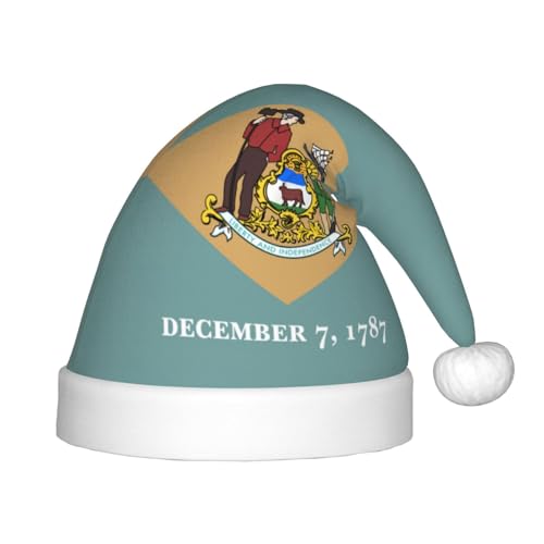 dkkuvt Flagge von Delaware Druck, festlich, lustig, Unisex, Weihnachtsmütze, für die meisten Weihnachtsfeiern, Urlaubsbedarf, Weihnachtsmützen dkkuvt Flagge von Delaware Druck, festlich, lustig, Unisex, Weihnachtsmütze, für die meisten Weihnachtsfeiern, Urlaubsbedarf, Weihnachtsmützen von dkkuvt