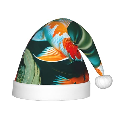 dkkuvt Hübscher Koi-Fisch-Druck, festlicher Spaß, Unisex, Weihnachtsmütze, für die meisten Weihnachtsfeiern, Urlaubsbedarf, Weihnachtsmütze dkkuvt Hübscher Koi-Fisch-Druck, festlicher Spaß, Unisex, Weihnachtsmütze, für die meisten Weihnachtsfeiern, Urlaubsbedarf, Weihnachtsmütze von dkkuvt