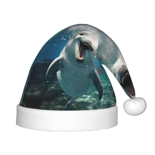 dkkuvt Lustiger Tier-Delfin-Druck, festlicher Spaß, Unisex, Weihnachtsmütze, für die meisten Weihnachtsfeiern, Urlaubsbedarf, Weihnachtsmütze dkkuvt Lustiger Tier-Delfin-Druck, festlicher Spaß, Unisex, Weihnachtsmütze, für die meisten Weihnachtsfeiern, Urlaubsbedarf, Weihnachtsmütze von dkkuvt