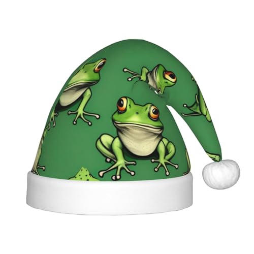 dkkuvt Lustiger grüner Frösch-Druck, festlicher Spaß, Unisex, Weihnachtsmütze, für die meisten Weihnachtsfeiern, Urlaubsbedarf, Weihnachtsmütze dkkuvt Lustiger grüner Frösch-Druck, festlicher Spaß, Unisex, Weihnachtsmütze, für die meisten Weihnachtsfeiern, Urlaubsbedarf, Weihnachtsmütze von dkkuvt