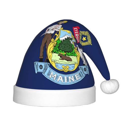 dkkuvt Maine State Flagge, Aufdruck, festlich, lustig, Unisex, Weihnachtsmütze, für die meisten Weihnachtsfeiern, Urlaubsbedarf, Weihnachtsmützen dkkuvt Maine State Flagge, Aufdruck, festlich, lustig, Unisex, Weihnachtsmütze, für die meisten Weihnachtsfeiern, Urlaubsbedarf, Weihnachtsmützen von dkkuvt