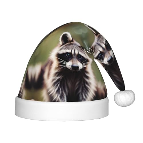 dkkuvt Niedlicher Waschbär-Druck, festlicher Spaß, Unisex, Weihnachtsmütze, für die meisten Weihnachtsfeiern, Urlaubsbedarf, Weihnachtsmütze dkkuvt Niedlicher Waschbär-Druck, festlicher Spaß, Unisex, Weihnachtsmütze, für die meisten Weihnachtsfeiern, Urlaubsbedarf, Weihnachtsmütze von dkkuvt