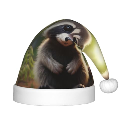 dkkuvt Niedlicher Waschbär-Druck, festlicher Spaß, Unisex, Weihnachtsmütze, für die meisten Weihnachtsfeiern, Urlaubsbedarf, Weihnachtsmütze dkkuvt Niedlicher Waschbär-Druck, festlicher Spaß, Unisex, Weihnachtsmütze, für die meisten Weihnachtsfeiern, Urlaubsbedarf, Weihnachtsmütze von dkkuvt