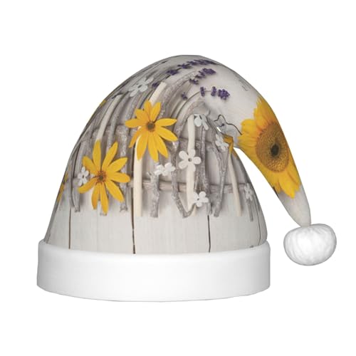 dkkuvt Sonnenblumen auf Holzdruck, festlich, lustig, Unisex, Weihnachtsmütze, für die meisten Weihnachtsfeiern, Urlaubsbedarf, Weihnachtsmütze dkkuvt Sonnenblumen auf Holzdruck, festlich, lustig, Unisex, Weihnachtsmütze, für die meisten Weihnachtsfeiern, Urlaubsbedarf, Weihnachtsmütze von dkkuvt