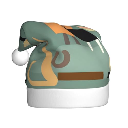 dkkuvt Weihnachtsmütze, Motiv: Mitte des Jahrhunderts, moderne Kunst, Katzendruck, 53–60 cm, Weihnachtszubehör, Partyzubehör, Urlaub, Nikolausmütze dkkuvt Weihnachtsmütze, Motiv: Mitte des Jahrhunderts, moderne Kunst, Katzendruck, 53–60 cm, Weihnachtszubehör, Partyzubehör, Urlaub, Nikolausmütze von dkkuvt