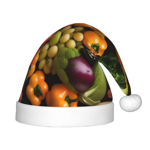 dkkuvt Weihnachtsmütze, Motiv: frisches Gemüse, Obst, festlicher Spaß, Unisex, Weihnachtsmütze, für die meisten Weihnachtsfeiern, Urlaubsbedarf, Weihnachtsmütze dkkuvt Weihnachtsmütze, Motiv: frisches Gemüse, Obst, festlicher Spaß, Unisex, Weihnachtsmütze, für die meisten Weihnachtsfeiern, Urlaubsbedarf, Weihnachtsmütze von dkkuvt