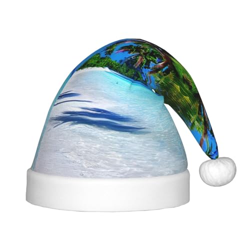 dkkuvt Weihnachtsmütze, Motiv: tropischer weißer Sandstrand und Ozean, festlicher Spaß, Unisex, Weihnachtsmütze, für die meisten Weihnachtsfeiern, Urlaubsbedarf, Weihnachtsmütze dkkuvt Weihnachtsmütze, Motiv: tropischer weißer Sandstrand und Ozean, festlicher Spaß, Unisex, Weihnachtsmütze, für die meisten Weihnachtsfeiern, Urlaubsbedarf, Weihnachtsmütze von dkkuvt