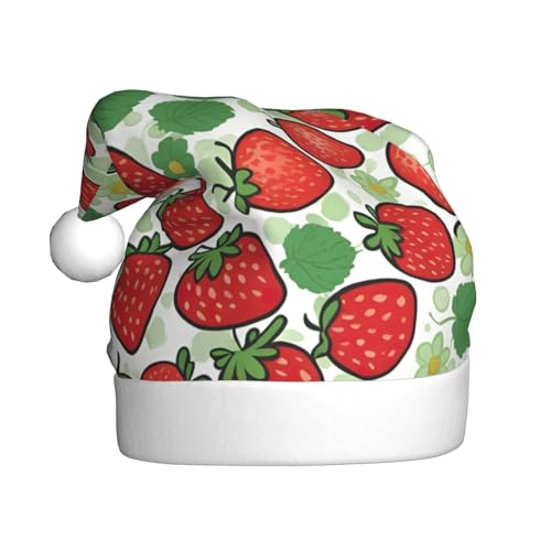 dkkuvt Weihnachtsmütze mit Erdbeermuster, 53–60 cm, Weihnachtszubehör, Partyzubehör, Urlaub, Nikolausmütze dkkuvt Weihnachtsmütze mit Erdbeermuster, 53–60 cm, Weihnachtszubehör, Partyzubehör, Urlaub, Nikolausmütze von dkkuvt