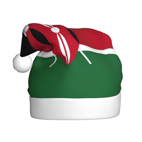 dkkuvt Weihnachtsmütze mit Flagge von Kenia, bedruckt, 53–60 cm, Weihnachtszubehör, Partyzubehör, Urlaub, Nikolausmütze dkkuvt Weihnachtsmütze mit Flagge von Kenia, bedruckt, 53–60 cm, Weihnachtszubehör, Partyzubehör, Urlaub, Nikolausmütze von dkkuvt