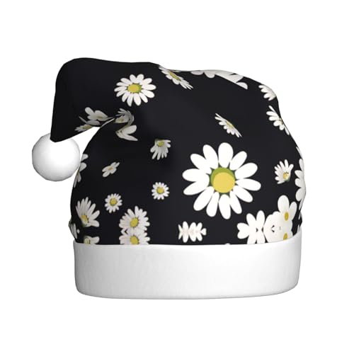 dkkuvt Weihnachtsmütze mit Gänseblümchen-Aufdruck, 53–60 cm, Weihnachtszubehör, Partyzubehör, Urlaub, Weihnachtsmannmütze, Weiß dkkuvt Weihnachtsmütze mit Gänseblümchen-Aufdruck, 53–60 cm, Weihnachtszubehör, Partyzubehör, Urlaub, Weihnachtsmannmütze, Weiß von dkkuvt