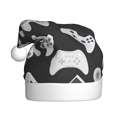 dkkuvt Weihnachtsmütze mit Gamecontroller-Druck, 53–60 cm, Weihnachtszubehör, Partyzubehör, Urlaub, Nikolausmütze dkkuvt Weihnachtsmütze mit Gamecontroller-Druck, 53–60 cm, Weihnachtszubehör, Partyzubehör, Urlaub, Nikolausmütze von dkkuvt