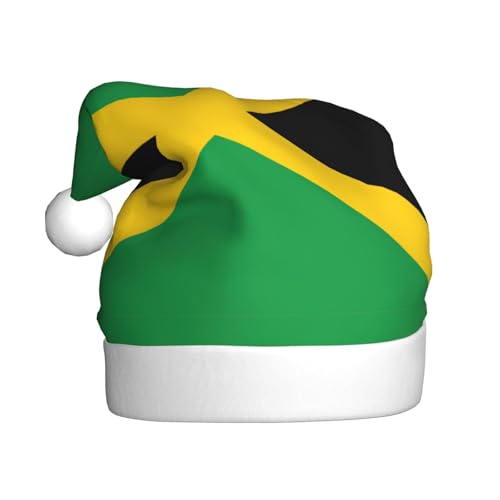 dkkuvt Weihnachtsmütze mit Jamaika-Flagge, bedruckt, 53–60 cm, Weihnachtszubehör, Partyzubehör, Urlaub, Nikolausmütze von dkkuvt