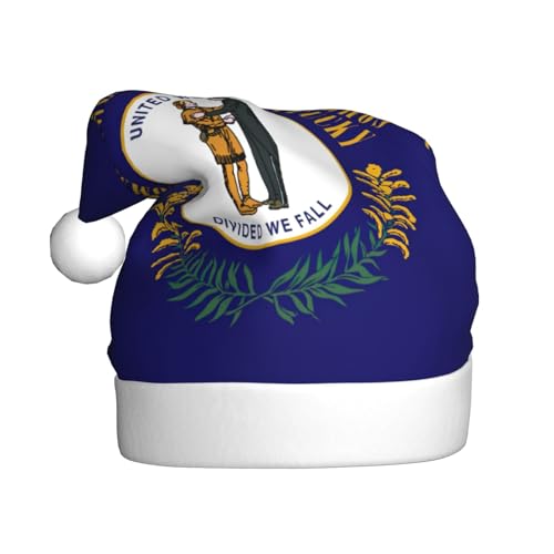 dkkuvt Weihnachtsmütze mit Kentucky-Staatsflaggen-Druck, 53–60 cm, Weihnachtszubehör, Partyzubehör, Urlaub, Nikolausmütze dkkuvt Weihnachtsmütze mit Kentucky-Staatsflaggen-Druck, 53–60 cm, Weihnachtszubehör, Partyzubehör, Urlaub, Nikolausmütze von dkkuvt