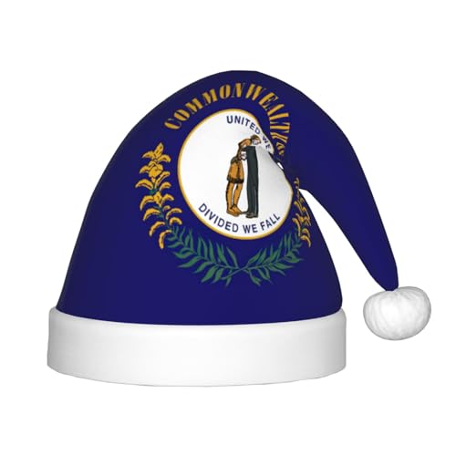 dkkuvt Weihnachtsmütze mit Kentucky-Staatsflaggen-Druck, festlich, lustig, Unisex, für die meisten Weihnachtsfeiern, Urlaubsbedarf, Weihnachtsmütze dkkuvt Weihnachtsmütze mit Kentucky-Staatsflaggen-Druck, festlich, lustig, Unisex, für die meisten Weihnachtsfeiern, Urlaubsbedarf, Weihnachtsmütze von dkkuvt