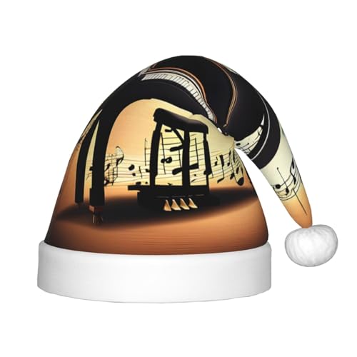 dkkuvt Weihnachtsmütze mit Klavier, Violine und Musiknoten, festlicher Spaß, Unisex, Weihnachtsmütze, für die meisten Weihnachtsfeiern, Urlaubsbedarf, Weihnachtsmütze dkkuvt Weihnachtsmütze mit Klavier, Violine und Musiknoten, festlicher Spaß, Unisex, Weihnachtsmütze, für die meisten Weihnachtsfeiern, Urlaubsbedarf, Weihnachtsmütze von dkkuvt