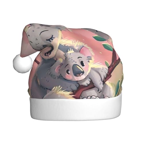 dkkuvt Weihnachtsmütze mit Koalabär-Aufdruck, 53–60 cm, Weihnachtszubehör, Partyzubehör, Urlaub, Nikolausmütze dkkuvt Weihnachtsmütze mit Koalabär-Aufdruck, 53–60 cm, Weihnachtszubehör, Partyzubehör, Urlaub, Nikolausmütze von dkkuvt