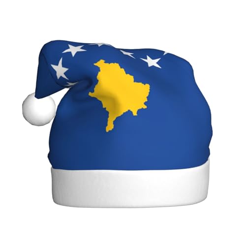 dkkuvt Weihnachtsmütze mit Kosovo-Flagge, bedruckt, 53–60 cm, Weihnachtszubehör, Partyzubehör, Urlaub, Nikolausmütze dkkuvt Weihnachtsmütze mit Kosovo-Flagge, bedruckt, 53–60 cm, Weihnachtszubehör, Partyzubehör, Urlaub, Nikolausmütze von dkkuvt