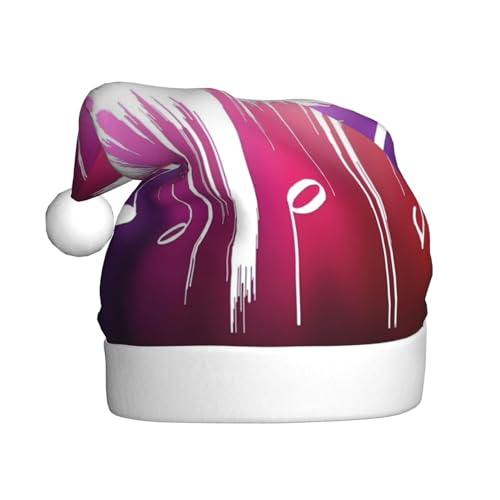 dkkuvt Weihnachtsmütze mit Musiknoten, bedruckt, 53 - 60 cm, Weihnachtszubehör, Partygeschenke, Urlaub, Nikolausmütze dkkuvt Weihnachtsmütze mit Musiknoten, bedruckt, 53 - 60 cm, Weihnachtszubehör, Partygeschenke, Urlaub, Nikolausmütze von dkkuvt