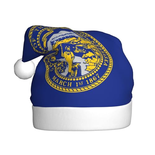 dkkuvt Weihnachtsmütze mit Nebraska-Flagge, 53–60 cm, Weihnachtszubehör, Partyzubehör, Urlaub, Nikolausmütze dkkuvt Weihnachtsmütze mit Nebraska-Flagge, 53–60 cm, Weihnachtszubehör, Partyzubehör, Urlaub, Nikolausmütze von dkkuvt