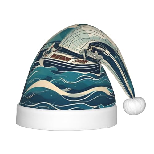 dkkuvt Weihnachtsmütze mit Ozean-Segelboot-Druck, Unisex, Weihnachtsmütze, für die meisten Weihnachtsfeiern, Urlaubsbedarf, Weihnachtsmütze dkkuvt Weihnachtsmütze mit Ozean-Segelboot-Druck, Unisex, Weihnachtsmütze, für die meisten Weihnachtsfeiern, Urlaubsbedarf, Weihnachtsmütze von dkkuvt