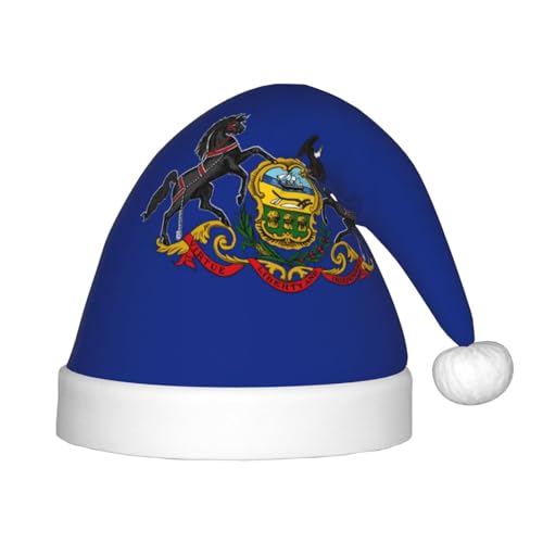 dkkuvt Weihnachtsmütze mit Pennsylvania-Staatsflaggen-Druck, festlich, lustig, Unisex, Weihnachtsmütze, für die meisten Weihnachtsfeiern, Urlaubsbedarf, Weihnachtsmütz dkkuvt Weihnachtsmütze mit Pennsylvania-Staatsflaggen-Druck, festlich, lustig, Unisex, Weihnachtsmütze, für die meisten Weihnachtsfeiern, Urlaubsbedarf, Weihnachtsmütz von dkkuvt