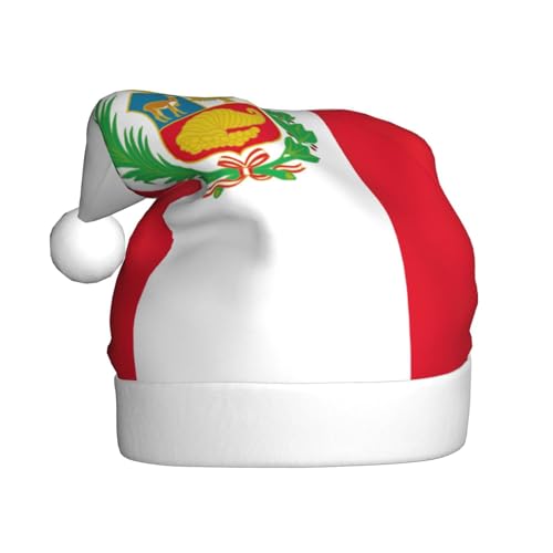 dkkuvt Weihnachtsmütze mit Peru-Flagge, bedruckt, 53–60 cm, Weihnachtszubehör, Partyzubehör, Urlaub, Nikolausmütze dkkuvt Weihnachtsmütze mit Peru-Flagge, bedruckt, 53–60 cm, Weihnachtszubehör, Partyzubehör, Urlaub, Nikolausmütze von dkkuvt