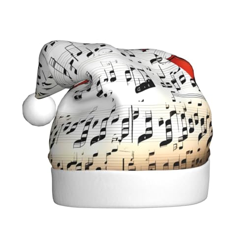 dkkuvt Weihnachtsmütze mit Violinennoten, 53 - 60 cm, Weihnachtszubehör, Partyzubehör, Urlaub, Nikolausmütze dkkuvt Weihnachtsmütze mit Violinennoten, 53 - 60 cm, Weihnachtszubehör, Partyzubehör, Urlaub, Nikolausmütze von dkkuvt