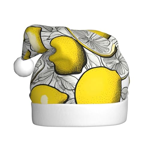 dkkuvt Weihnachtsmütze mit Zitronenfrucht-Muster, 53–60 cm, Weihnachtszubehör, Partyzubehör, Urlaub, Nikolausmütze dkkuvt Weihnachtsmütze mit Zitronenfrucht-Muster, 53–60 cm, Weihnachtszubehör, Partyzubehör, Urlaub, Nikolausmütze von dkkuvt