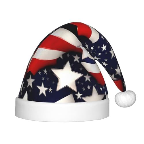 dkkuvt Weihnachtsmütze mit amerikanischer Flagge, Sterne, Streifen, Aufdruck, festlich, lustig, Unisex, Weihnachtsmütze, für die meisten Weihnachtsfeiern, Urlaubszubehör dkkuvt Weihnachtsmütze mit amerikanischer Flagge, Sterne, Streifen, Aufdruck, festlich, lustig, Unisex, Weihnachtsmütze, für die meisten Weihnachtsfeiern, Urlaubszubehör von dkkuvt