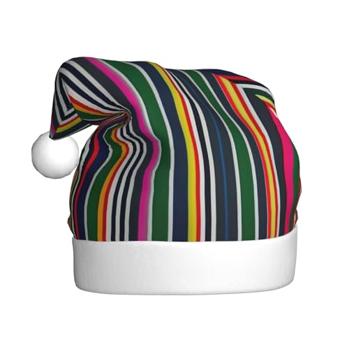 dkkuvt Weihnachtsmütze mit buntem Streifendruck, 53–60 cm, Weihnachtszubehör, Partyzubehör, Urlaub, Nikolausmütze dkkuvt Weihnachtsmütze mit buntem Streifendruck, 53–60 cm, Weihnachtszubehör, Partyzubehör, Urlaub, Nikolausmütze von dkkuvt