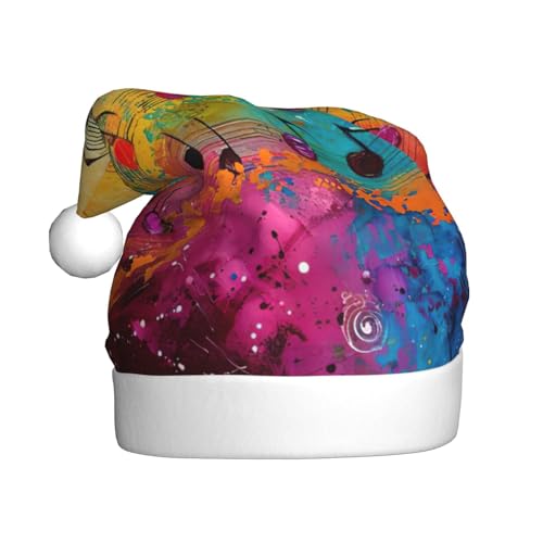 dkkuvt Weihnachtsmütze mit bunten Musiknoten, 53–60 cm, Weihnachtszubehör, Partyzubehör, Urlaub, Nikolausmütze dkkuvt Weihnachtsmütze mit bunten Musiknoten, 53–60 cm, Weihnachtszubehör, Partyzubehör, Urlaub, Nikolausmütze von dkkuvt