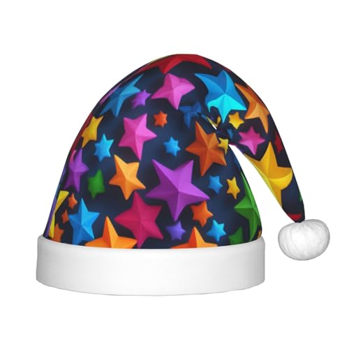 dkkuvt Weihnachtsmütze mit bunten Sternen, Unisex, Weihnachtsmütze, für die meisten Weihnachtsfeiern, Urlaubsbedarf, Weihnachtsmütze dkkuvt Weihnachtsmütze mit bunten Sternen, Unisex, Weihnachtsmütze, für die meisten Weihnachtsfeiern, Urlaubsbedarf, Weihnachtsmütze von dkkuvt