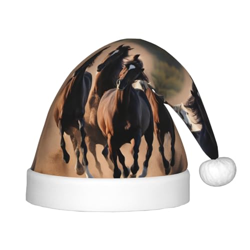 dkkuvt Weihnachtsmütze mit laufenden Pferden, Unisex, Weihnachtsmütze, für die meisten Weihnachtsfeiern, Urlaubsbedarf, Weihnachtsmütze dkkuvt Weihnachtsmütze mit laufenden Pferden, Unisex, Weihnachtsmütze, für die meisten Weihnachtsfeiern, Urlaubsbedarf, Weihnachtsmütze von dkkuvt