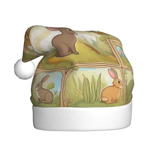 dkkuvt Weihnachtsmütze mit niedlichem Cartoon-Motiv, Kaninchen, 53–60 cm, Weihnachtszubehör, Partyzubehör, Urlaub, Nikolausmütze dkkuvt Weihnachtsmütze mit niedlichem Cartoon-Motiv, Kaninchen, 53–60 cm, Weihnachtszubehör, Partyzubehör, Urlaub, Nikolausmütze von dkkuvt