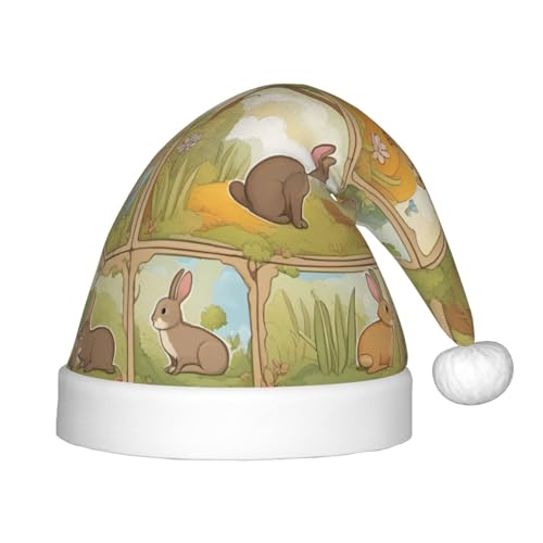 dkkuvt Weihnachtsmütze mit niedlichem Cartoon-Motiv, Kaninchen-Druck, festlich, lustig, unisex, für die meisten Weihnachtsfeiern, Urlaubsbedarf, Weihnachtsmütze dkkuvt Weihnachtsmütze mit niedlichem Cartoon-Motiv, Kaninchen-Druck, festlich, lustig, unisex, für die meisten Weihnachtsfeiern, Urlaubsbedarf, Weihnachtsmütze von dkkuvt