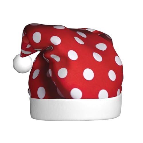 dkkuvt Weihnachtsmütze mit rot-weißem Punktemuster, 53–60 cm, Weihnachtszubehör, Partyzubehör, Urlaub, Nikolausmütze dkkuvt Weihnachtsmütze mit rot-weißem Punktemuster, 53–60 cm, Weihnachtszubehör, Partyzubehör, Urlaub, Nikolausmütze von dkkuvt