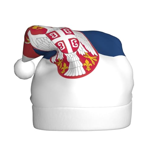 dkkuvt Weihnachtsmütze mit serbischer Flagge, bedruckt, 53–60 cm, Weihnachtszubehör, Partyzubehör, Urlaub, Nikolausmütze dkkuvt Weihnachtsmütze mit serbischer Flagge, bedruckt, 53–60 cm, Weihnachtszubehör, Partyzubehör, Urlaub, Nikolausmütze von dkkuvt