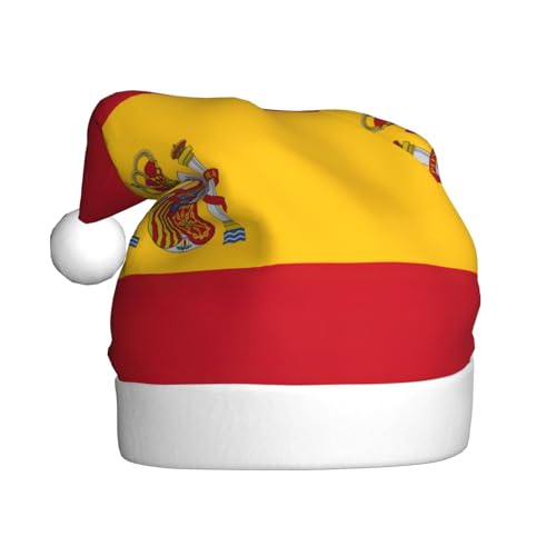 dkkuvt Weihnachtsmütze mit spanischer Flagge, 53–60 cm, Weihnachtszubehör, Partyzubehör, Urlaub, Nikolausmütze dkkuvt Weihnachtsmütze mit spanischer Flagge, 53–60 cm, Weihnachtszubehör, Partyzubehör, Urlaub, Nikolausmütze von dkkuvt