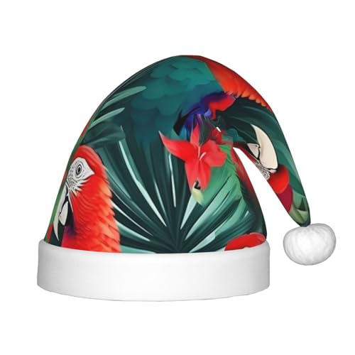 dkkuvt Weihnachtsmütze mit tropischen Blumen und Papageien, festlicher Spaß, Unisex, Weihnachtsmütze, für die meisten Weihnachtsfeiern, Urlaubsbedarf, Weihnachtsmütze dkkuvt Weihnachtsmütze mit tropischen Blumen und Papageien, festlicher Spaß, Unisex, Weihnachtsmütze, für die meisten Weihnachtsfeiern, Urlaubsbedarf, Weihnachtsmütze von dkkuvt
