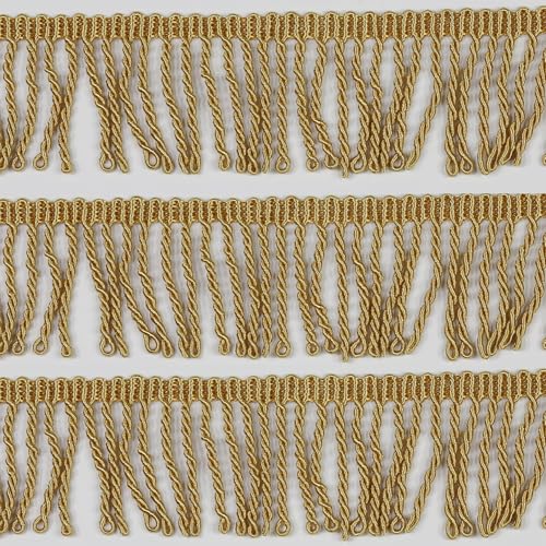 dlboboai Makramee-Bordüre, 50 mm, Antikgold, 9,1 m, Bohemian-Spitze für Heimdekoration und Handwerk von dlboboai