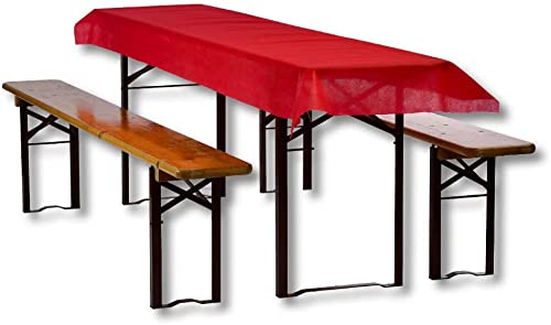dm-folien gmbh Biertischdecke 0,80 x 100m - Tischtuchrolle/Tischdeko aus Vlies für Party/Event - abwaschbar (Rot) von dm-folien gmbh