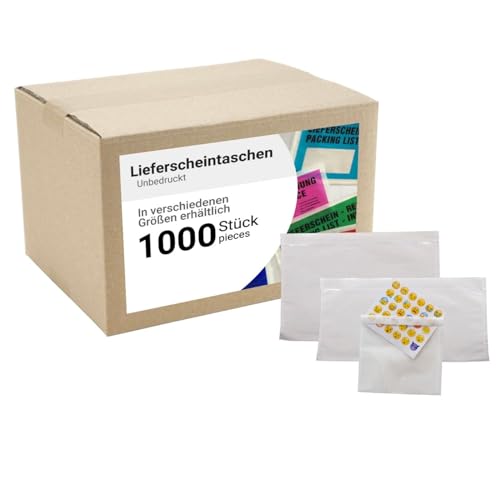 dm-folien Lieferscheintaschen DIN LANG I 1000 Stück I Selbstklebende Versandtaschen I Blanco Versandunterlagen für Lieferscheine & Rechnungen I Versandzubehör aus PP I transparent & unbedruckt von dm-folien gmbh