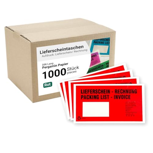 dm-folien Lieferscheintaschen DIN LANG Light I 1000 Stück I Selbstklebende Versandtaschen mit Aufdruck I Rot-transparente Versandunterlagen für Dokumente I Versandzubehör aus PP dm-folien Lieferscheintaschen DIN LANG Light I 1000 Stück I Selbstklebende Versandtaschen mit Aufdruck I Rot-transparente Versandunterlagen für Dokumente I Versandzubehör aus PP von dm-folien gmbh